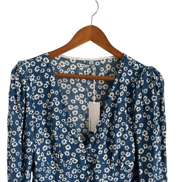REFORMATION Nell Button Down Puff Sleeve Floral Blouse Top - Picture 6 of 11